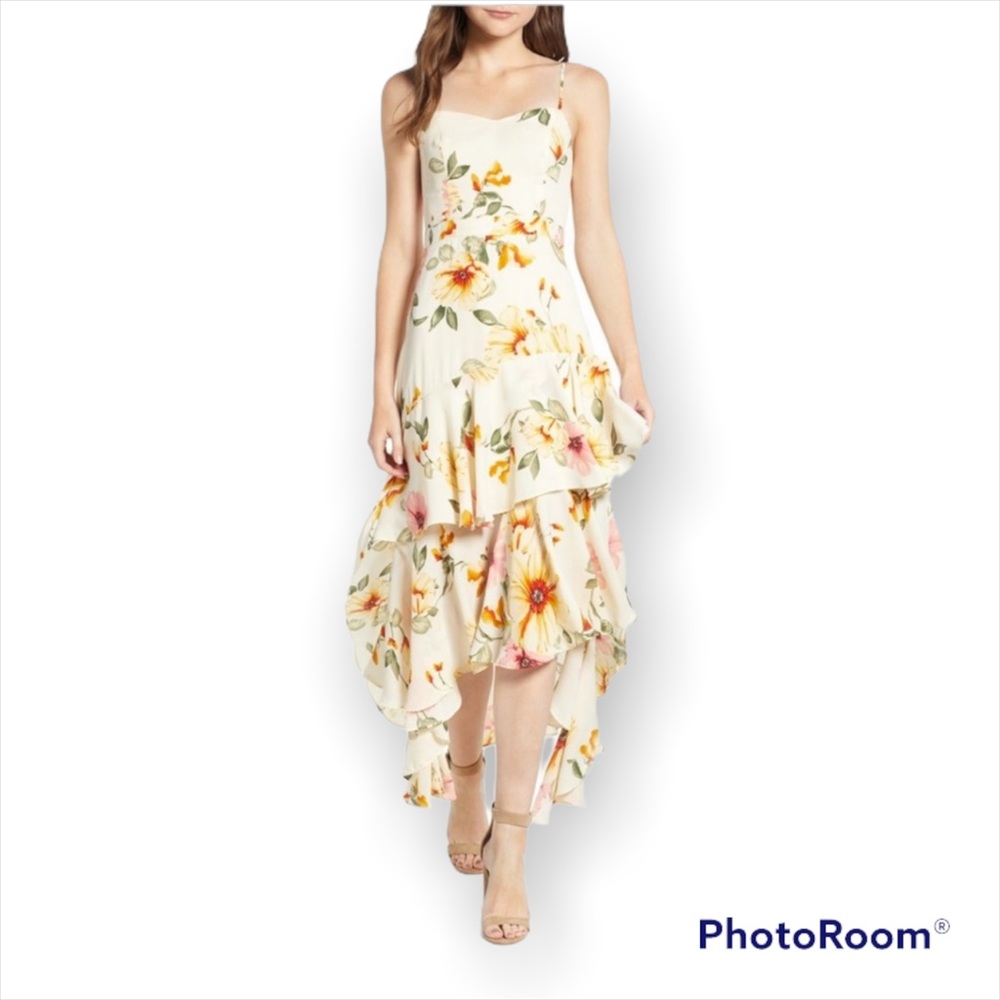 Ruffle Floral Midi Dress